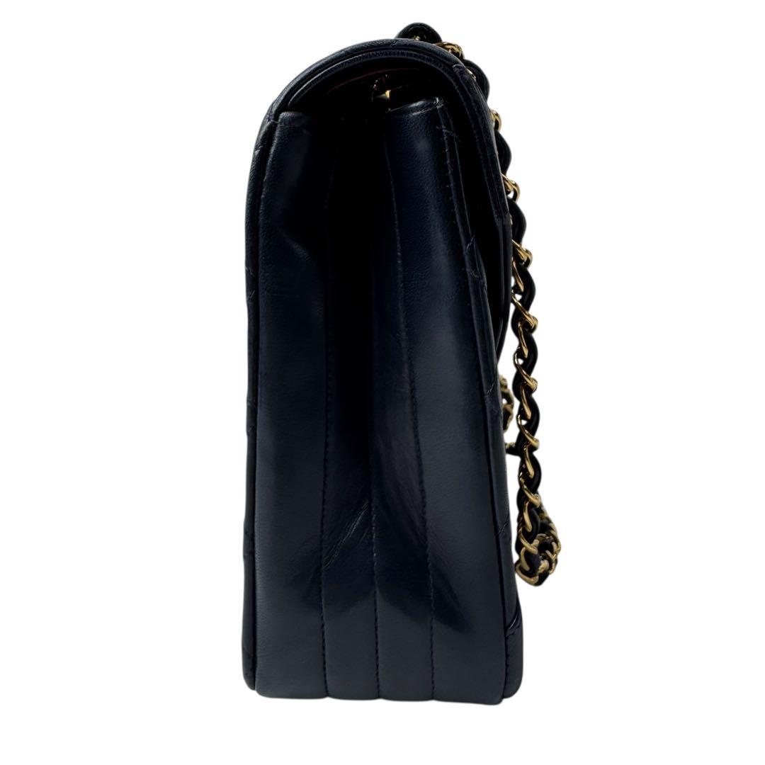 Chanel Quilted Limited Edition CC Logo Chain Shoulder Bag Navy — view 5