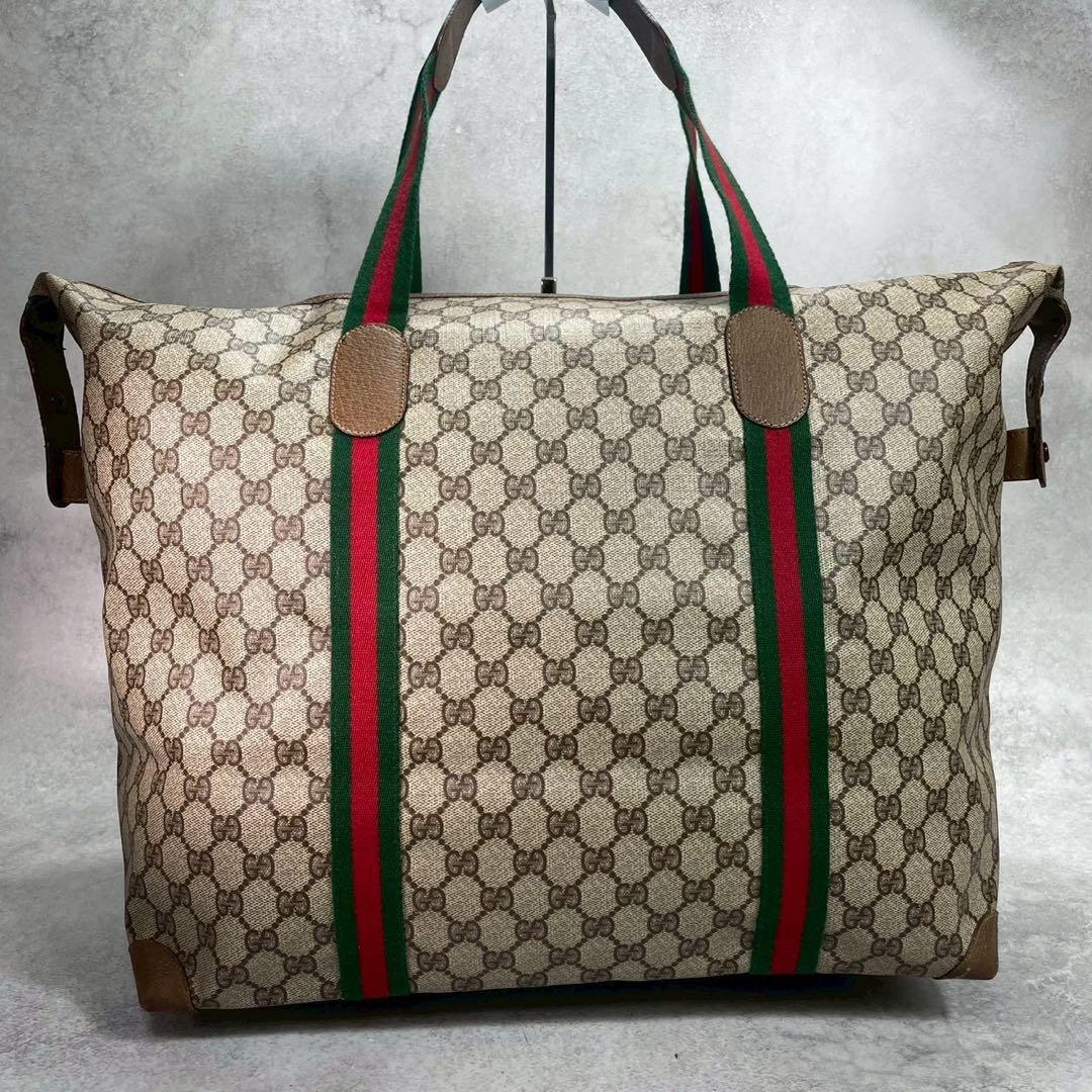 Gucci GG Sherry Line Boston Bag Brown Leather — view 3