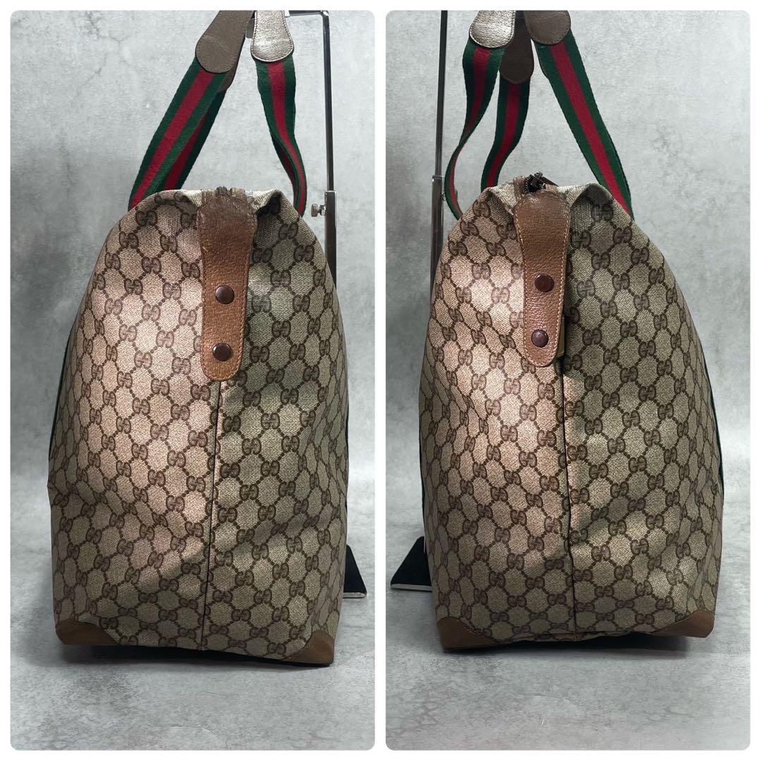 Gucci GG Sherry Line Boston Bag Brown Leather — view 7