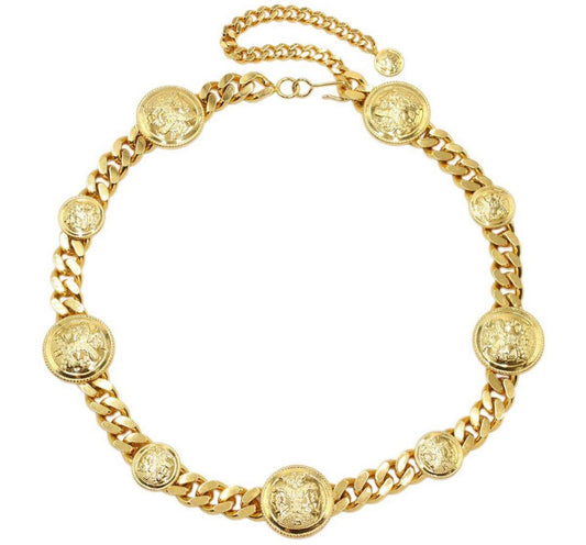 Fendi Roma 1925 Medal Coin Motif Chain Belt