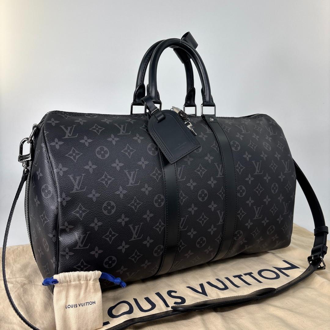 Louis Vuitton Monogram Eclipse Keepall 45 Boston — view 3
