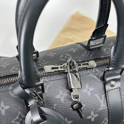 Louis Vuitton Monogram Eclipse Keepall 45 Boston — view 7