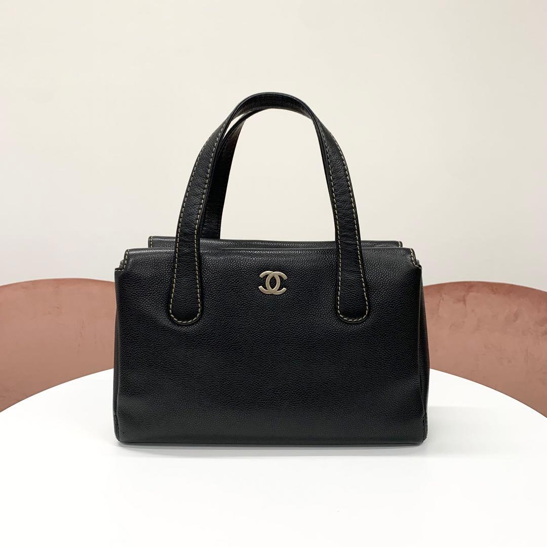 Chanel Caviar Leather CC Logo Tote Black