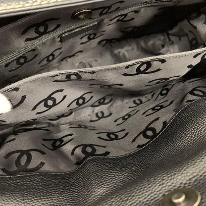 Chanel Caviar Leather CC Logo Tote Black — view 7