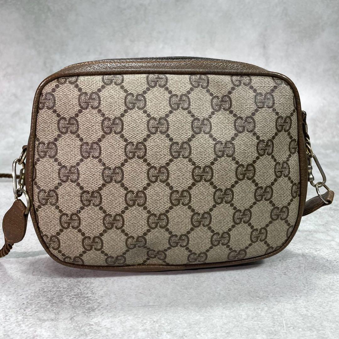 Gucci GG Shoulder Bag Brown Beige Leather Logo — view 3