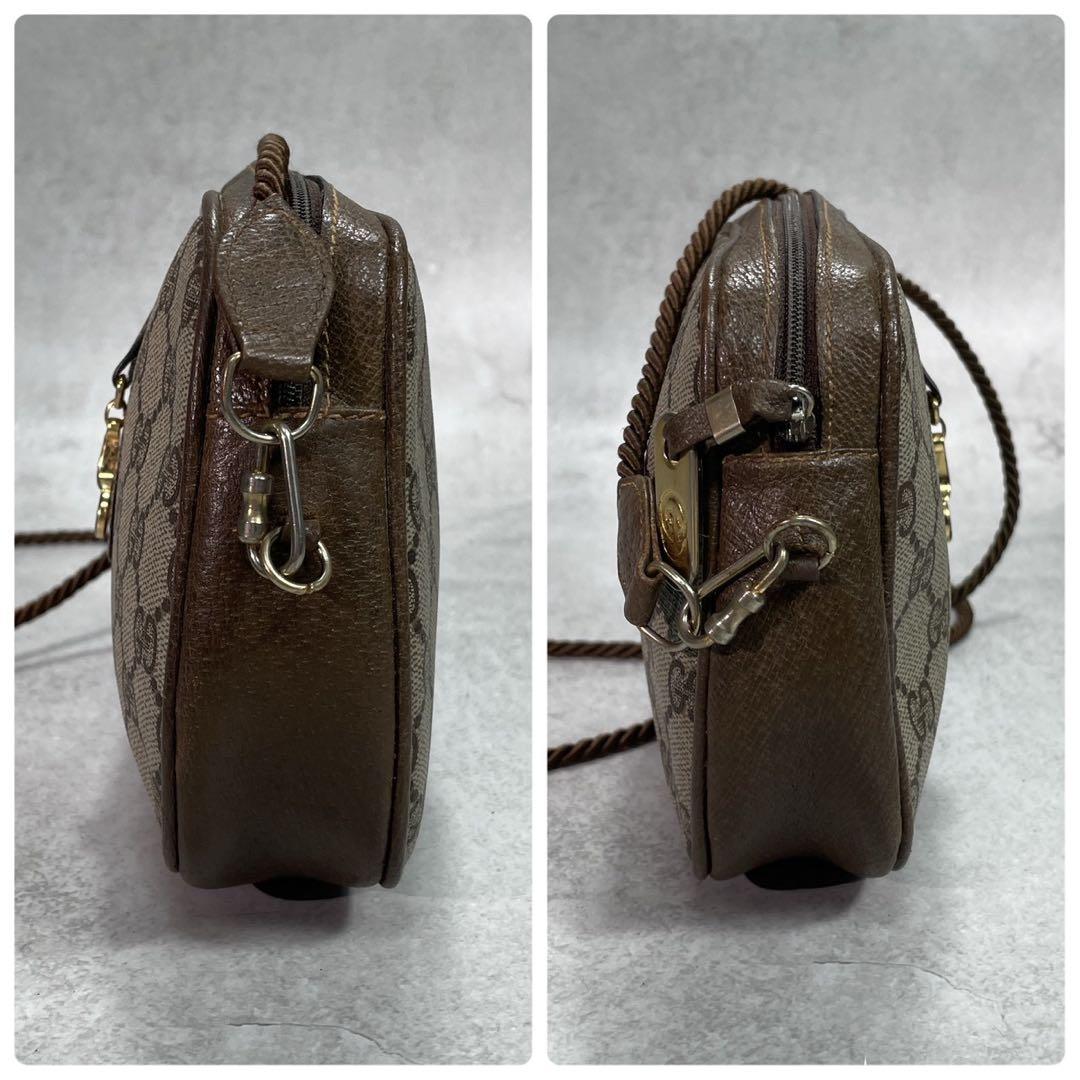 Gucci GG Shoulder Bag Brown Beige Leather Logo — view 6