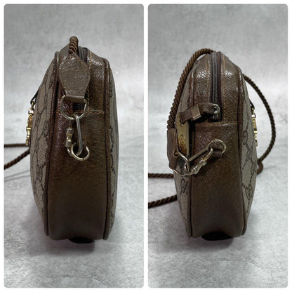 Gucci GG Shoulder Bag Brown Beige Leather Logo — view 6
