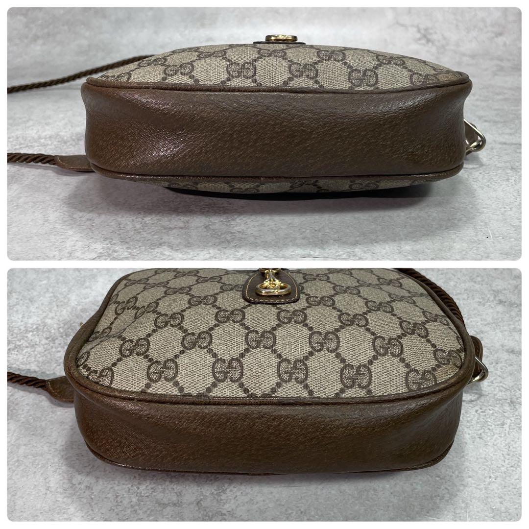 Gucci GG Shoulder Bag Brown Beige Leather Logo — view 7