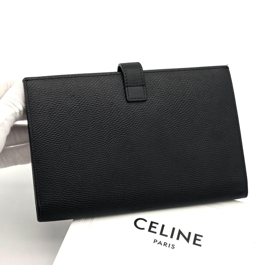 Celine Wallet Large Strap Black Leather — view 2