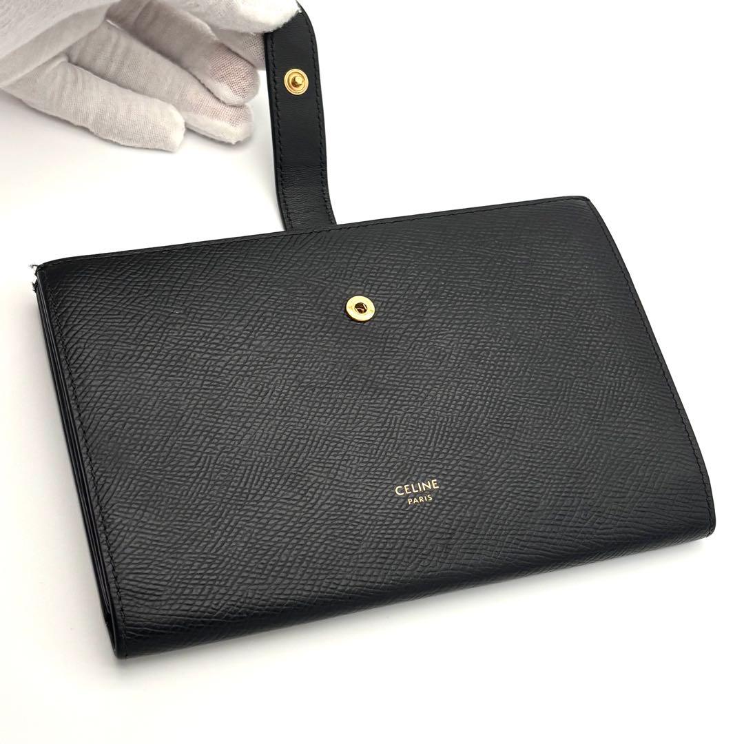Celine Wallet Large Strap Black Leather — view 3