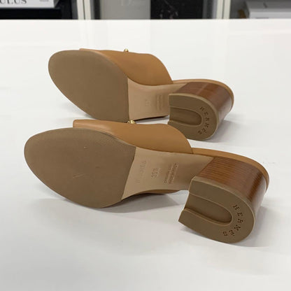 Hermes Camila Leather Roulis Buckle Sandals Brown — view 7