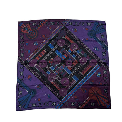Hermes Carre 90 Flots Fleurs Et Frontaux Scarf — view 2