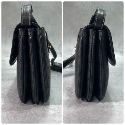 Gucci GG Shoulder Bag Black Leather Gold — view 7