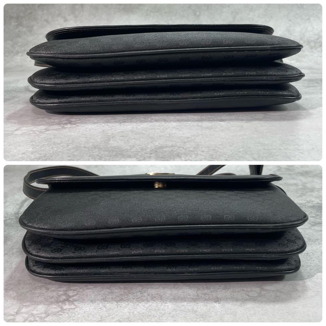 Gucci GG Shoulder Bag Black Leather Gold — view 8