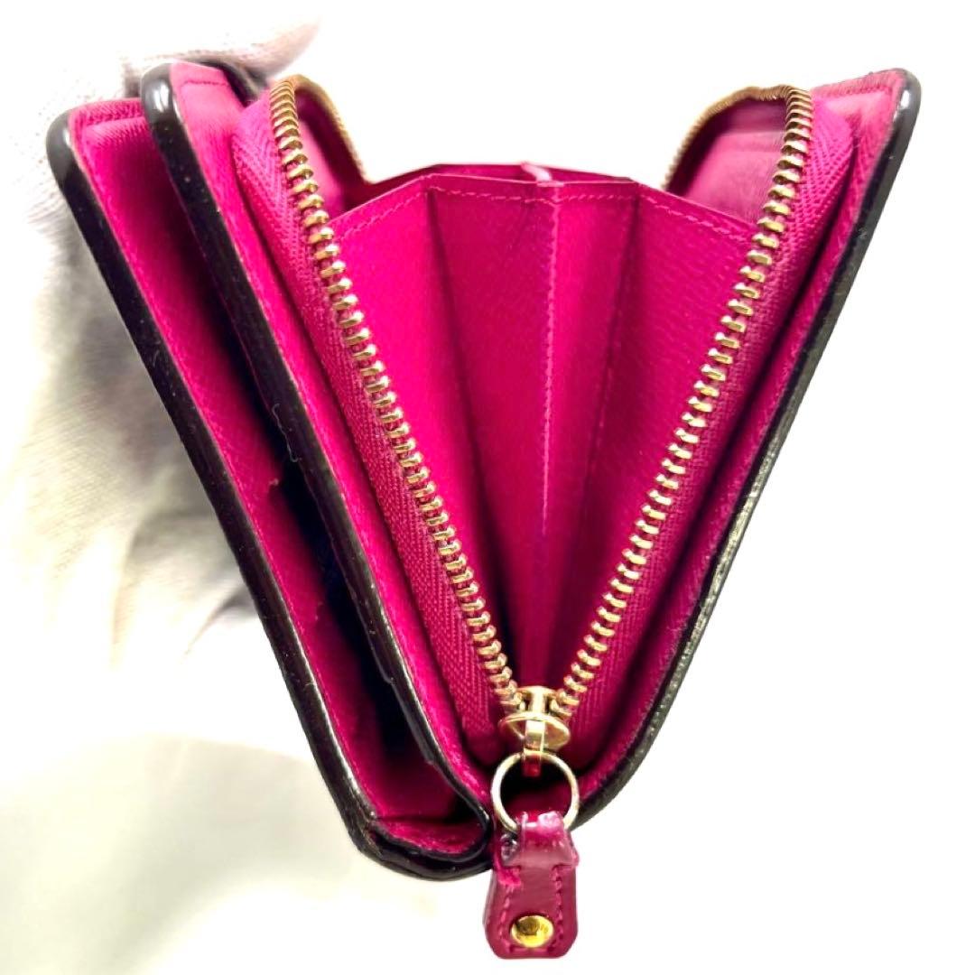 Louis Vuitton Monogram Perfo Compact Zip Fuchsia Pink Wallet — view 3
