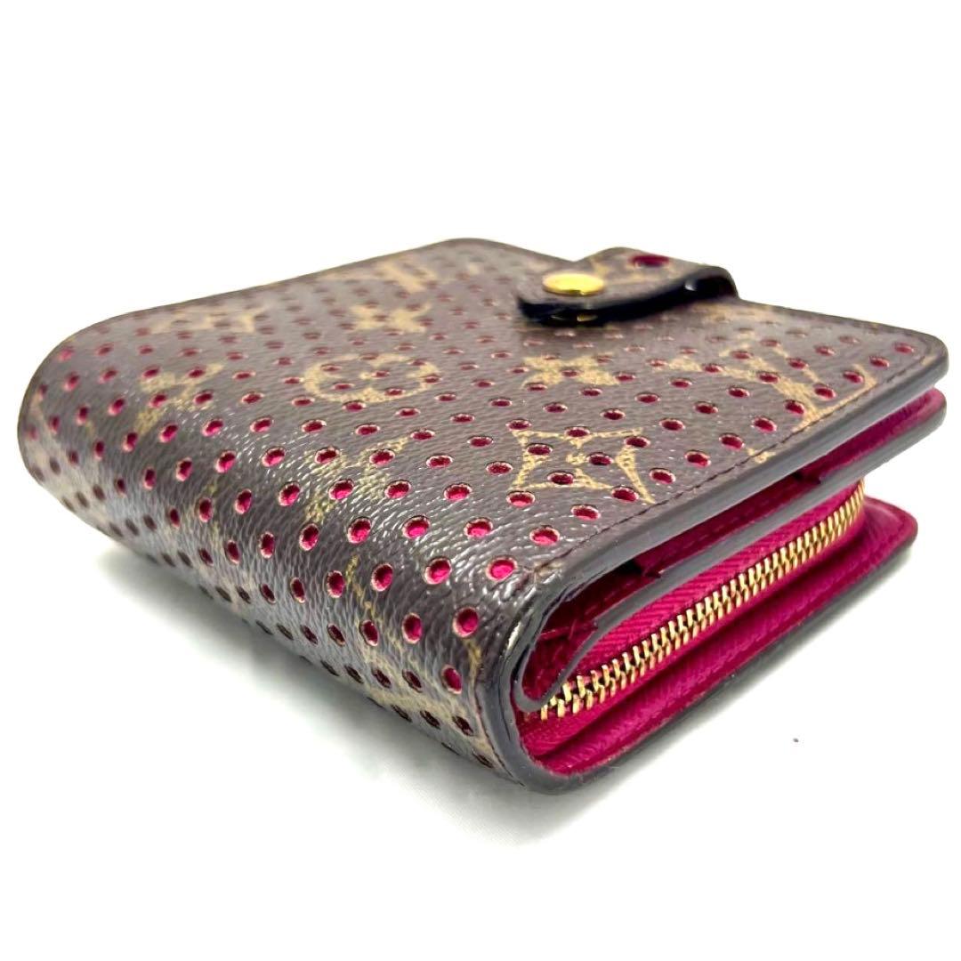 Louis Vuitton Monogram Perfo Compact Zip Fuchsia Pink Wallet — view 6