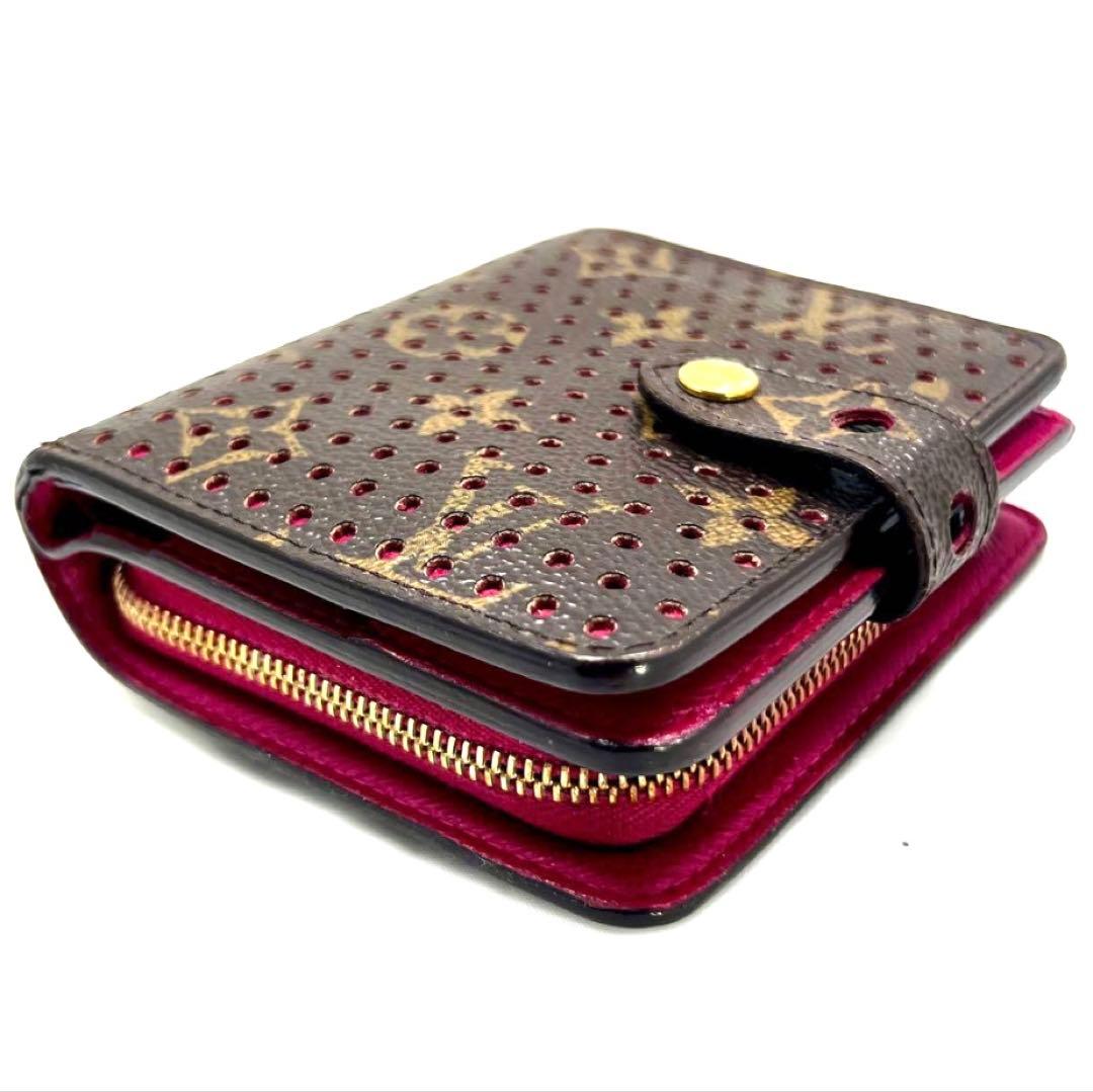 Louis Vuitton Monogram Perfo Compact Zip Fuchsia Pink Wallet — view 7