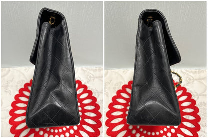 Chanel Jumbo CC Logo Coco Quilted Vintage Black Shoulder Bag Flap — view 3
