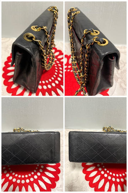 Chanel Jumbo CC Logo Coco Quilted Vintage Black Shoulder Bag Flap — view 5