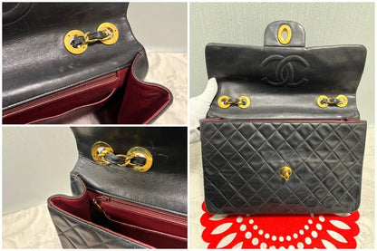 Chanel Jumbo CC Logo Coco Quilted Vintage Black Shoulder Bag Flap — view 6
