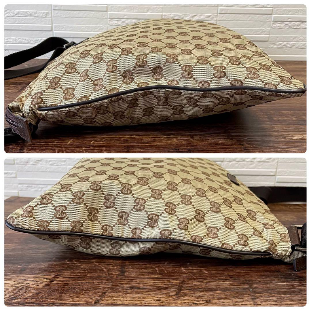 Gucci GG Canvas Nylon Shoulder Bag Brown Large — view 3