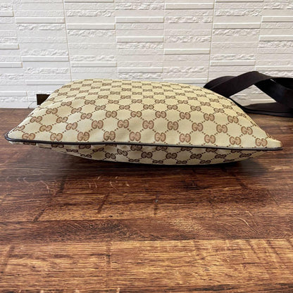 Gucci GG Canvas Nylon Shoulder Bag Brown Large — view 4
