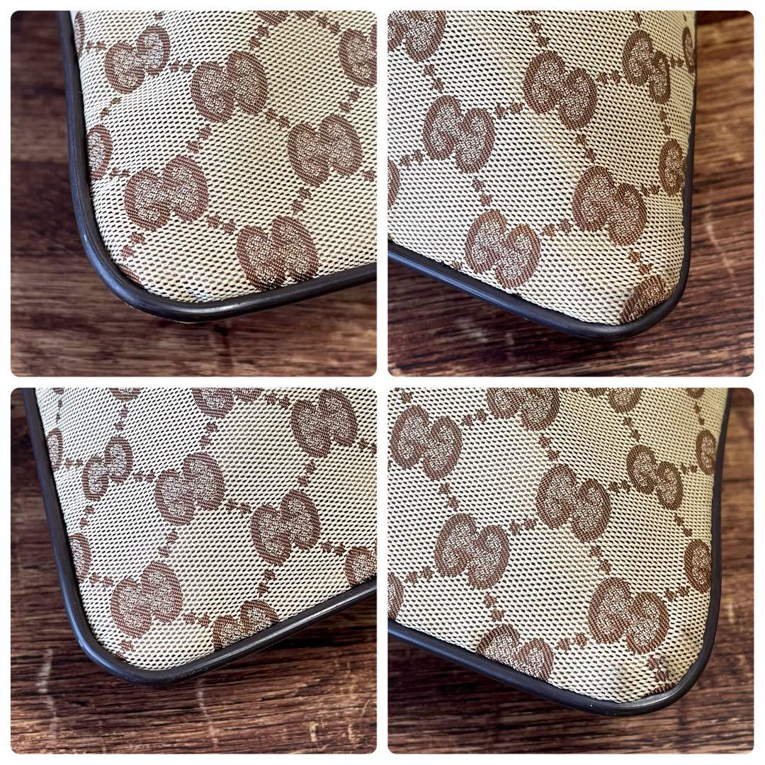 Gucci GG Canvas Nylon Shoulder Bag Brown Large — view 5