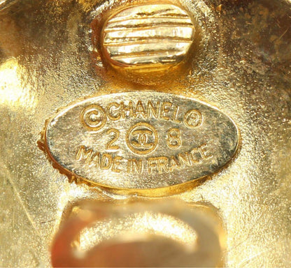 Chanel Coco Mark Matelasse Pattern Round Earrings