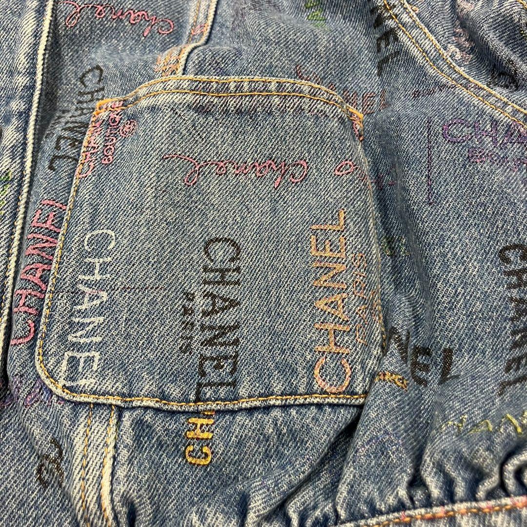 Chanel Coco Mark Print Denim Jacket L_060