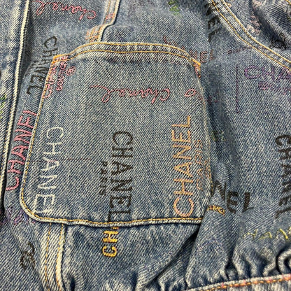 Chanel Coco Mark Print Denim Jacket L_060
