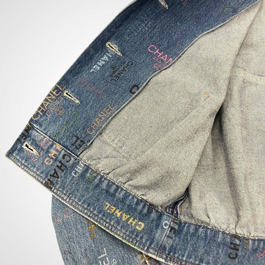 Chanel Coco Mark Print Denim Jacket L_060