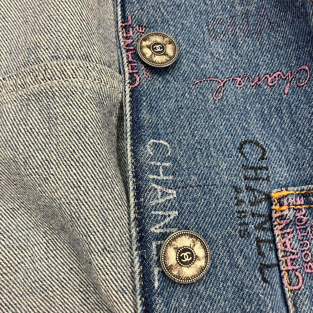 Chanel Coco Mark Print Denim Jacket L_060