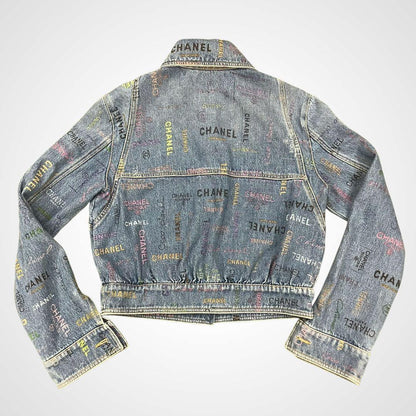 Chanel Coco Mark Print Denim Jacket L_060