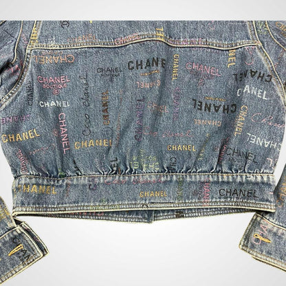 Chanel Coco Mark Print Denim Jacket L_060