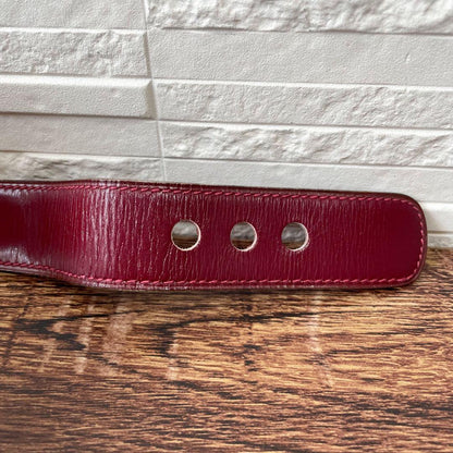 Hermes Leather Buckle Gold Belt Bordeaux — view 6
