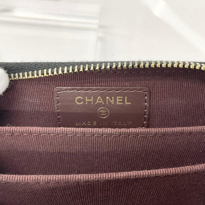 Chanel Caviar Leather CC Logo Zip Coin Purse Wallet Card Case — view 6