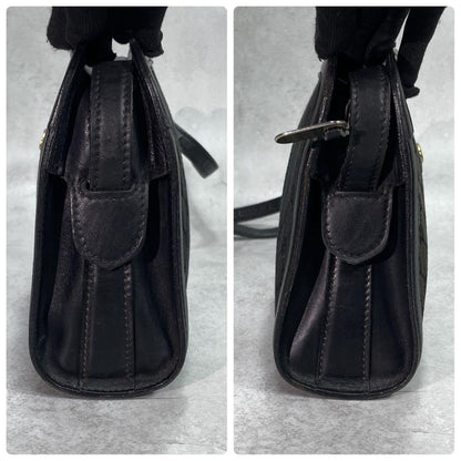 Gucci GG Sherry Line Shoulder Bag Black Leather — view 7