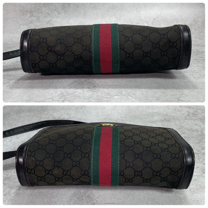 Gucci GG Sherry Line Shoulder Bag Black Leather — view 8
