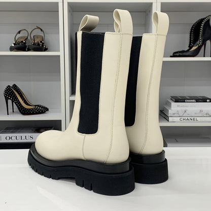 Unused Bottega Veneta Lug Chelsea Boots Side Gore Middle Boots