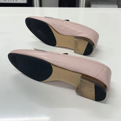 Hermes Royale Leather Fringe Loafers Pink White — view 6