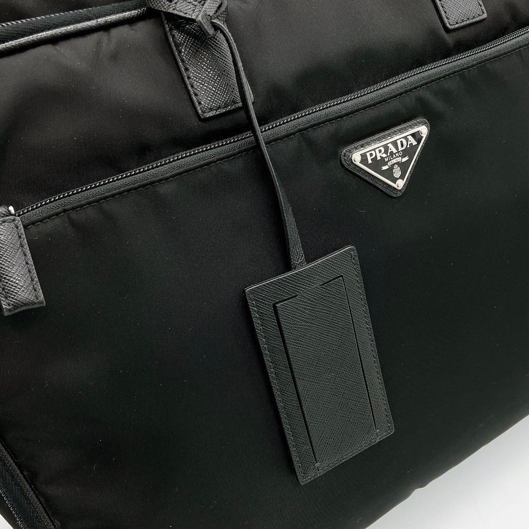 Prada 2-way Bag Business Bag Triangle Logo Plate Nylon Black