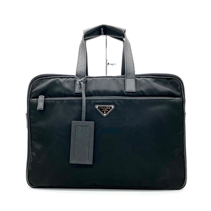 Prada 2-way Bag Business Bag Triangle Logo Plate Nylon Black