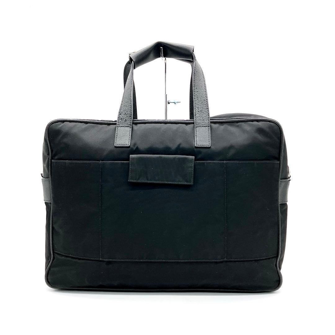 Prada 2-way Bag Business Bag Triangle Logo Plate Nylon Black