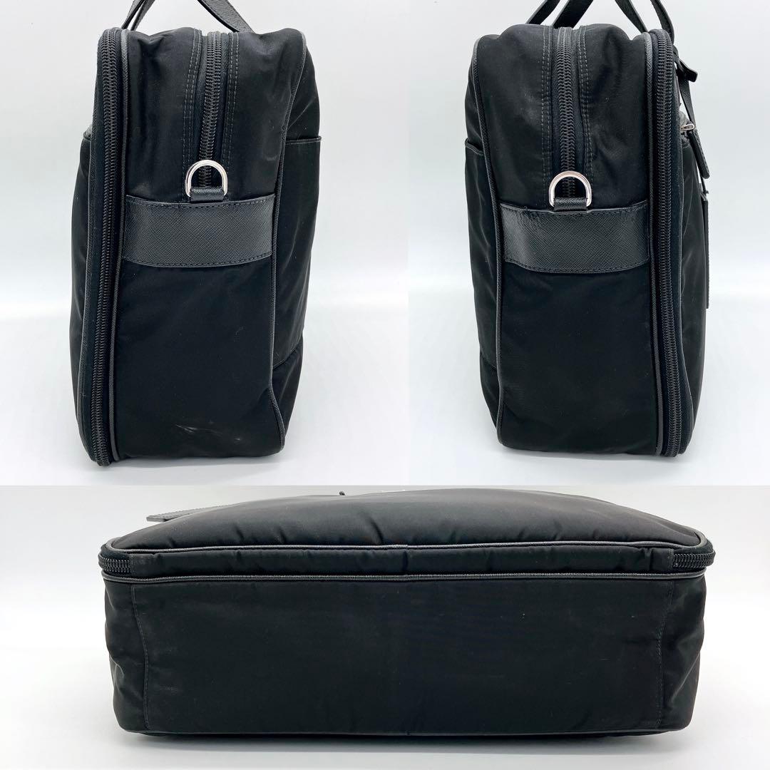 Prada 2-way Bag Business Bag Triangle Logo Plate Nylon Black