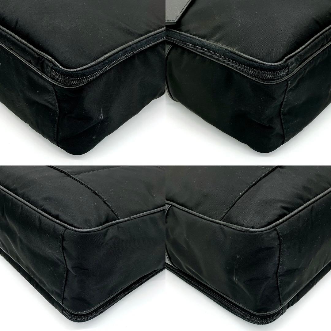 Prada 2-way Bag Business Bag Triangle Logo Plate Nylon Black