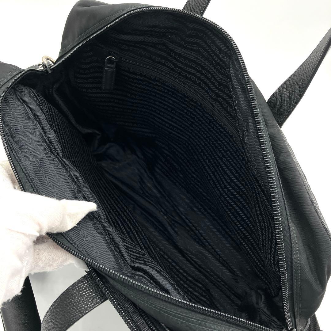 Prada 2-way Bag Business Bag Triangle Logo Plate Nylon Black