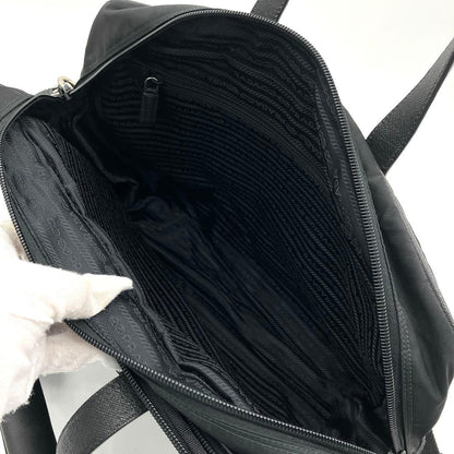 Prada 2-way Bag Business Bag Triangle Logo Plate Nylon Black