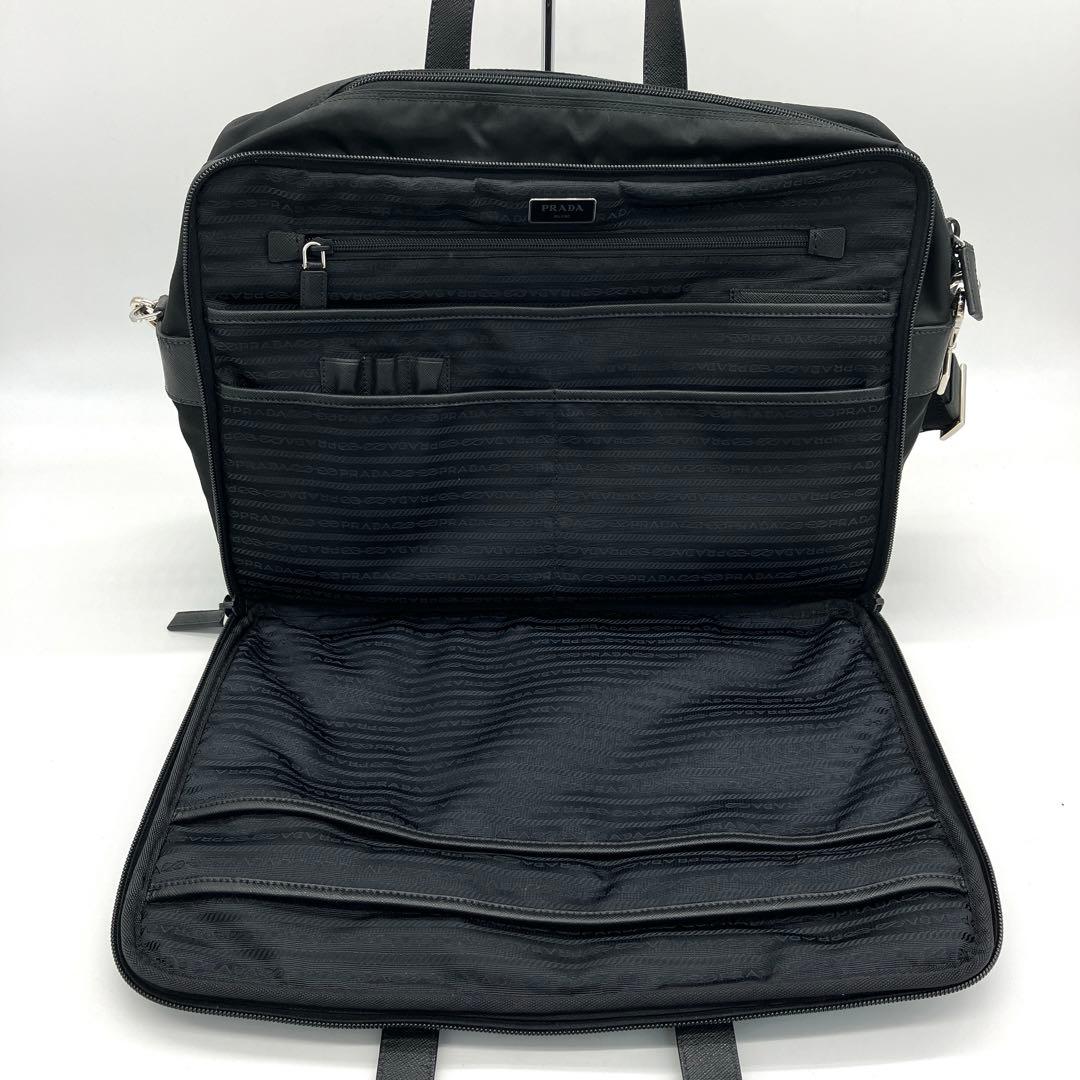 Prada 2-way Bag Business Bag Triangle Logo Plate Nylon Black