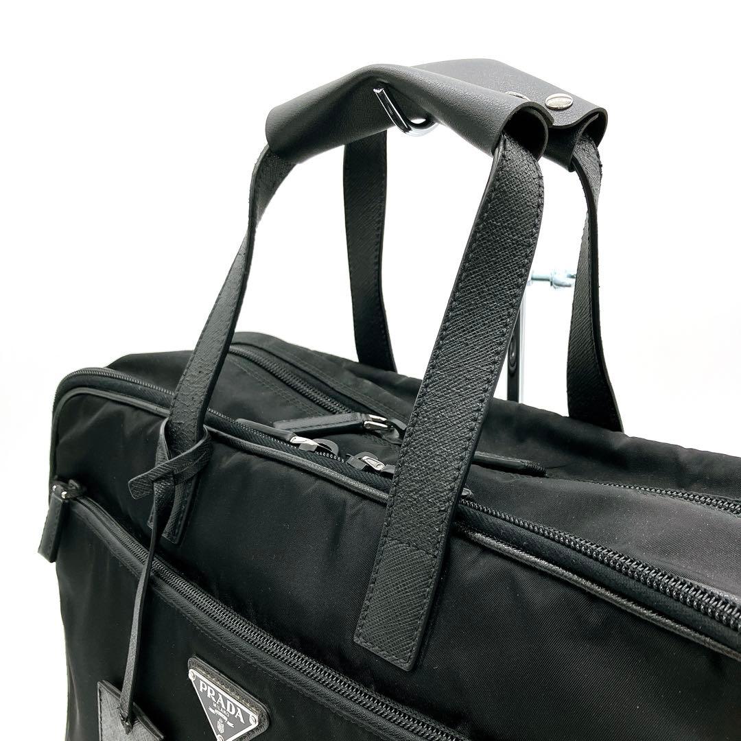 Prada 2-way Bag Business Bag Triangle Logo Plate Nylon Black