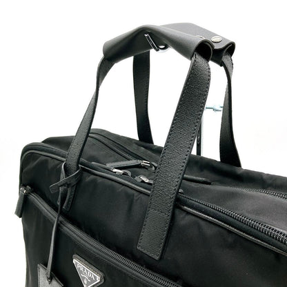Prada 2-way Bag Business Bag Triangle Logo Plate Nylon Black